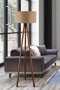 Opviq Lámpara de Pie de Madera Beige y Nogal